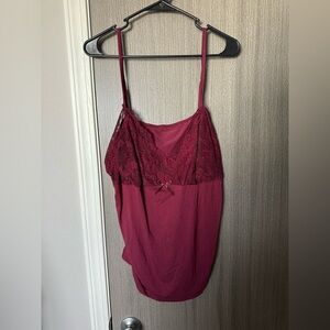 Maroon lace tank